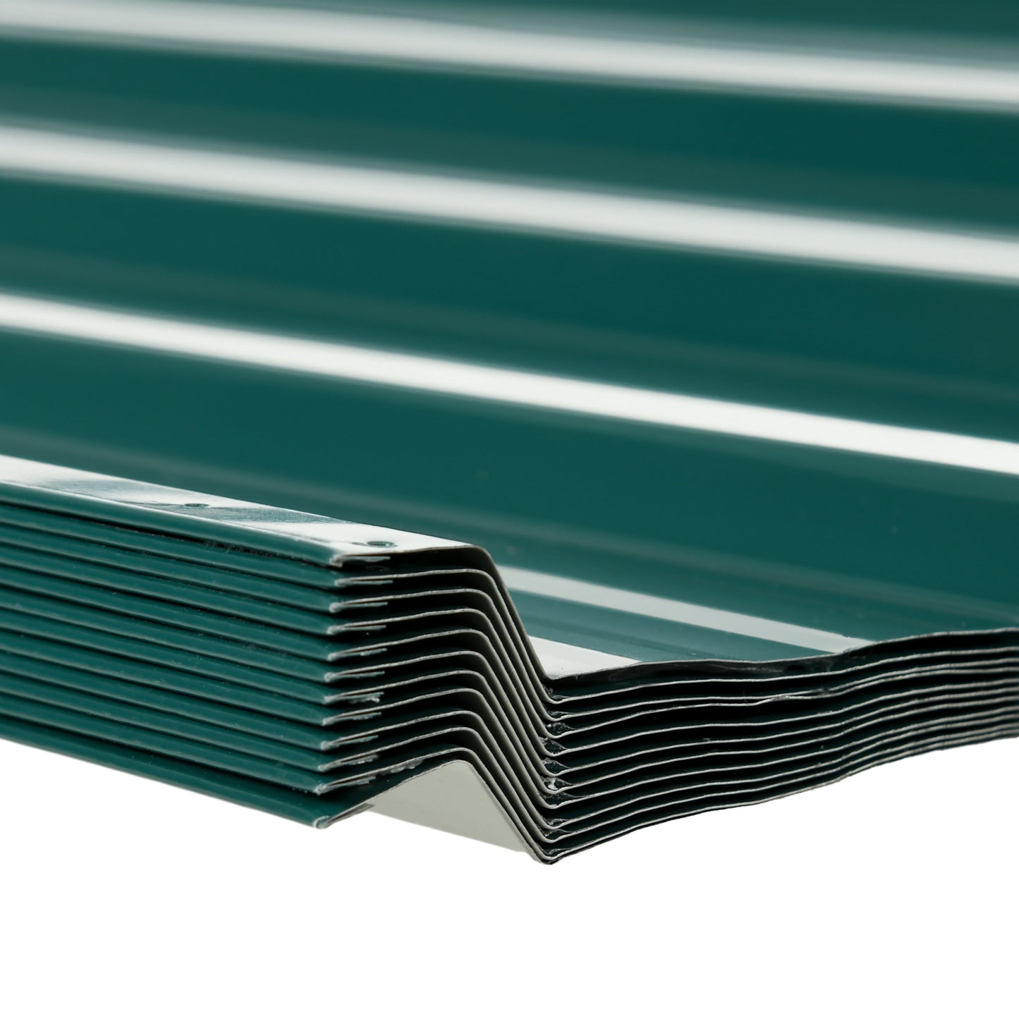 Pack of 12 Metal Roofing Sheets for Greenhouse and Shed, Green