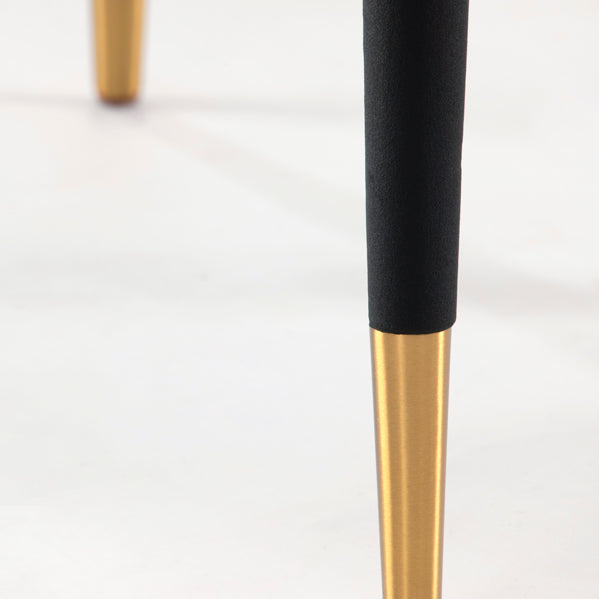 Sophia Dining Chair - Black - Brass Caps