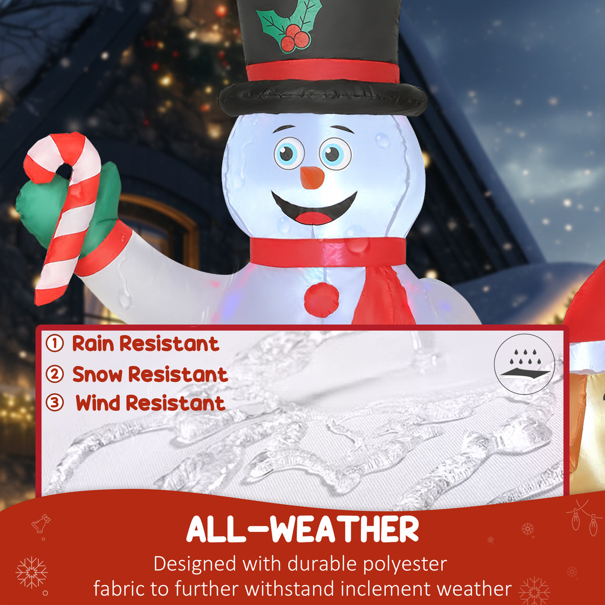 6FT Blow Up Christmas Inflatable Decoration with Built-in LED Light
