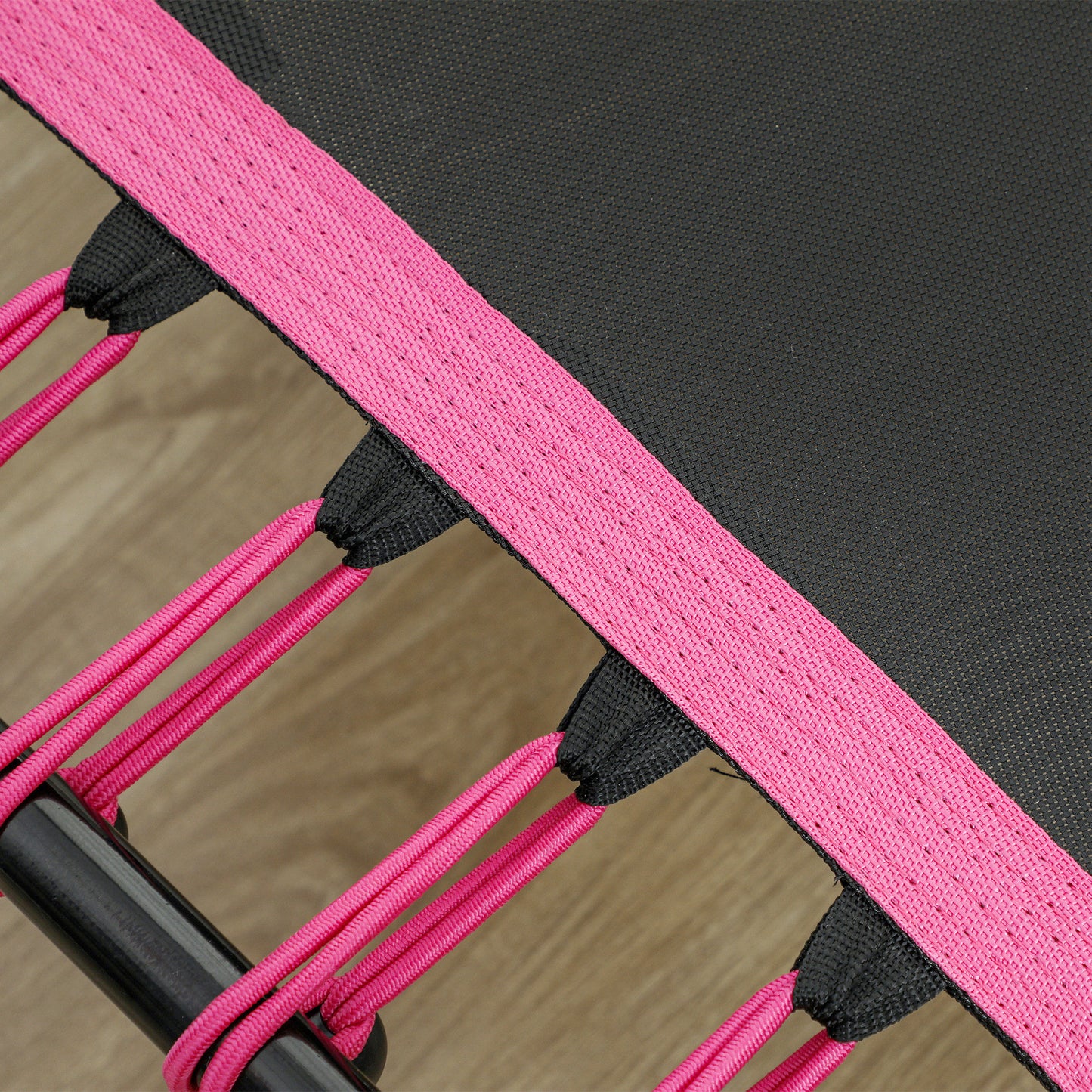 45" Fitness Trampoline with Adjustable Handle, LED Lights, Pink