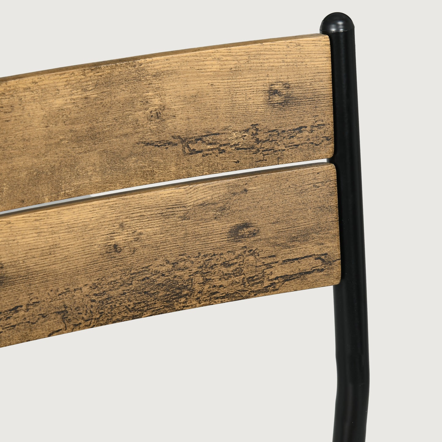 3 Pcs Compact Dining Table 2 Chairs Set Rustic Brown