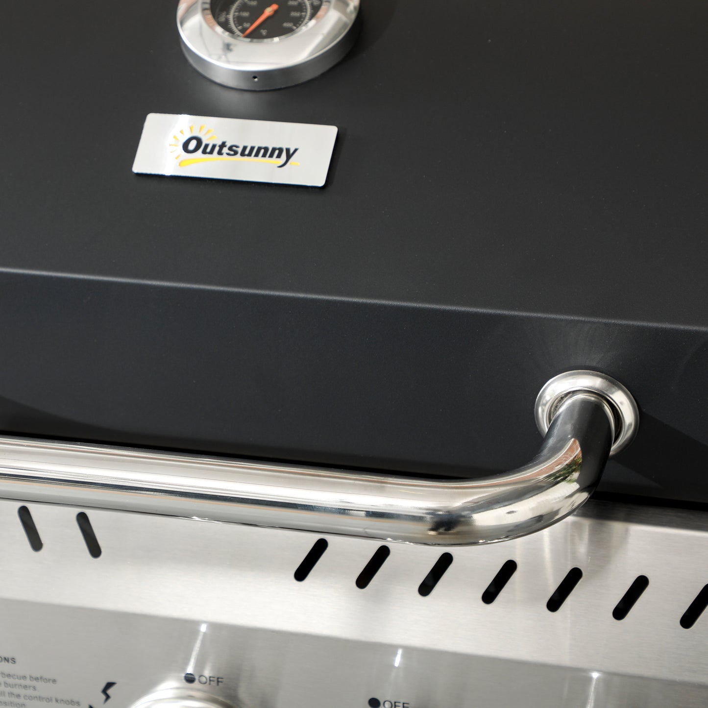 Galvanised Steel 3+1 Gas Burner BBQ Grill Trolley, Black