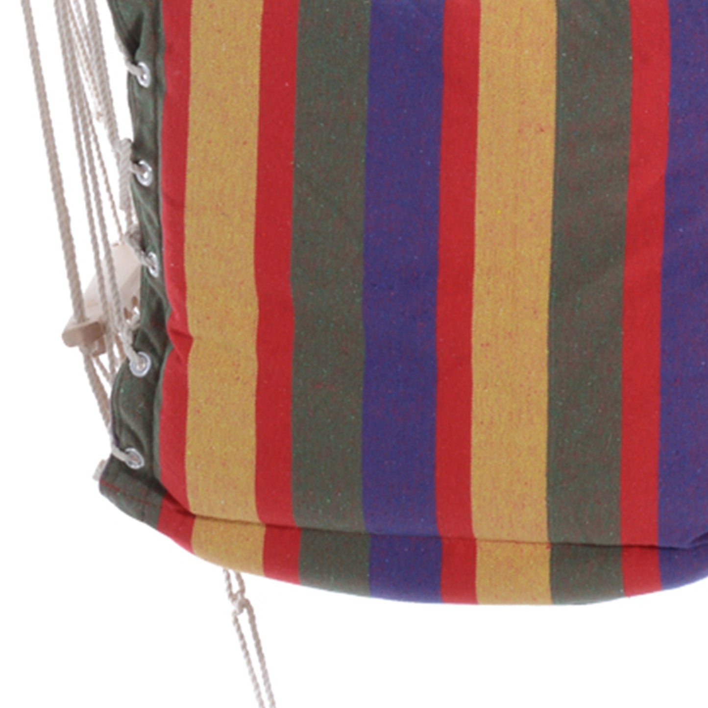 Outdoor Hammock Hanging Rope Chair Garden Yard Patio Swing Seat Wooden w/ Footrest Armrest Cotton Cloth (Red)