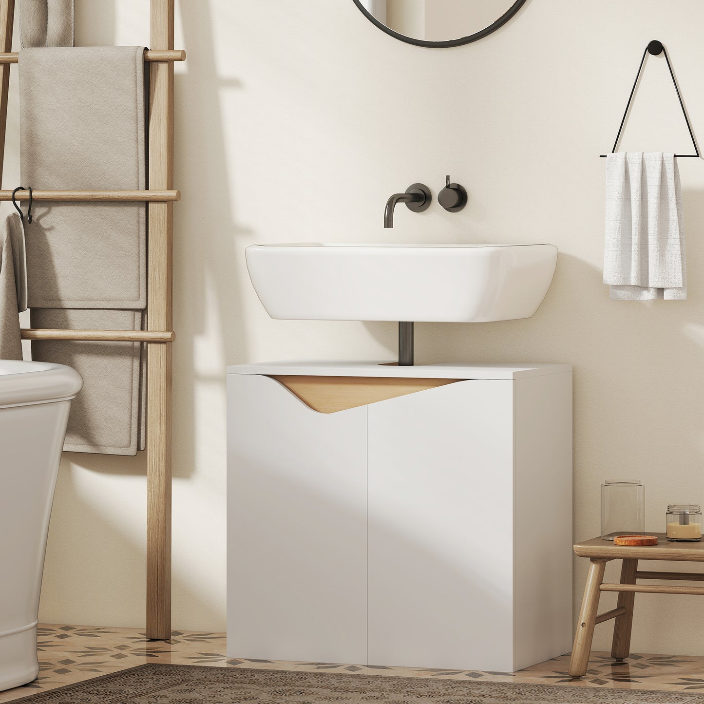 Under Sink Cabinet, Bathroom Sink Cabinet for Basin without Pedestal