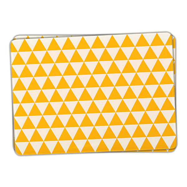 Set of 6 Placemats Yellow Check