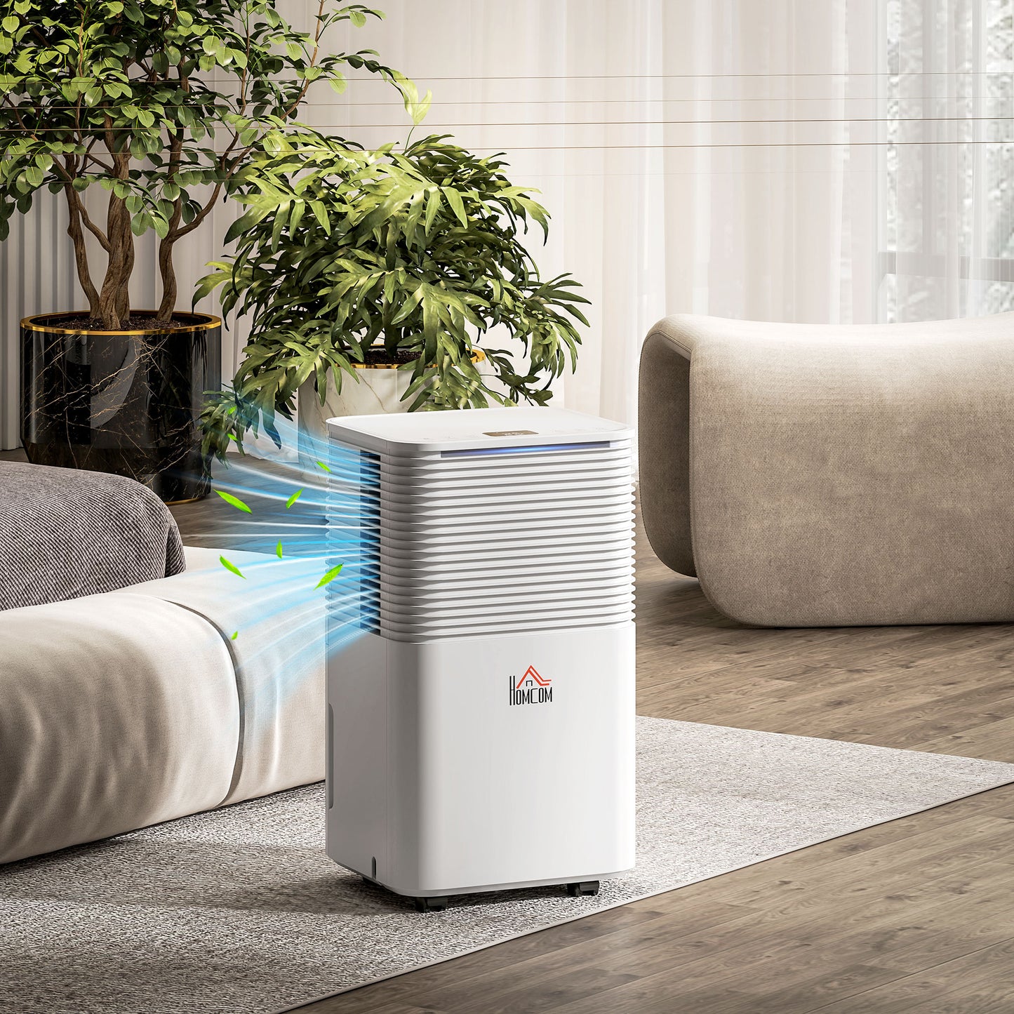12L/Day Portable Quiet Dehumidifier for Home, Electric Air De-Humidifier