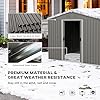8 x 6ft Outdoor Garden Storage Shed Metal Tool House with Ventilation and Sliding Doors Light Grey