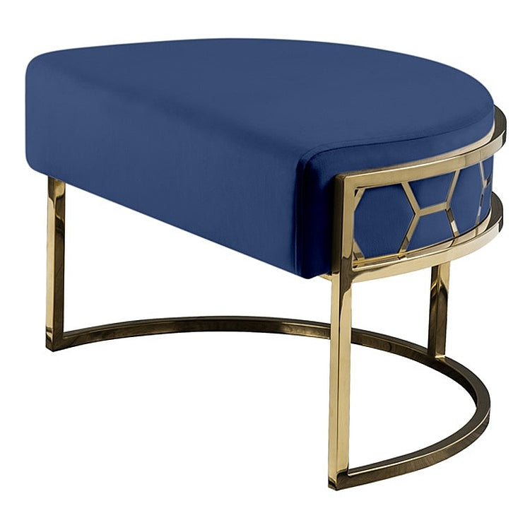 Alveare Footstool Brass - Royal Blue