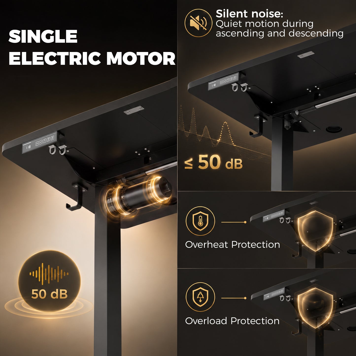 Standing Desk Memory Control Adjustable Black