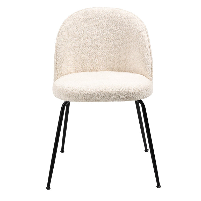 Roanna Dining Chair – Ivory Borg - Black Base