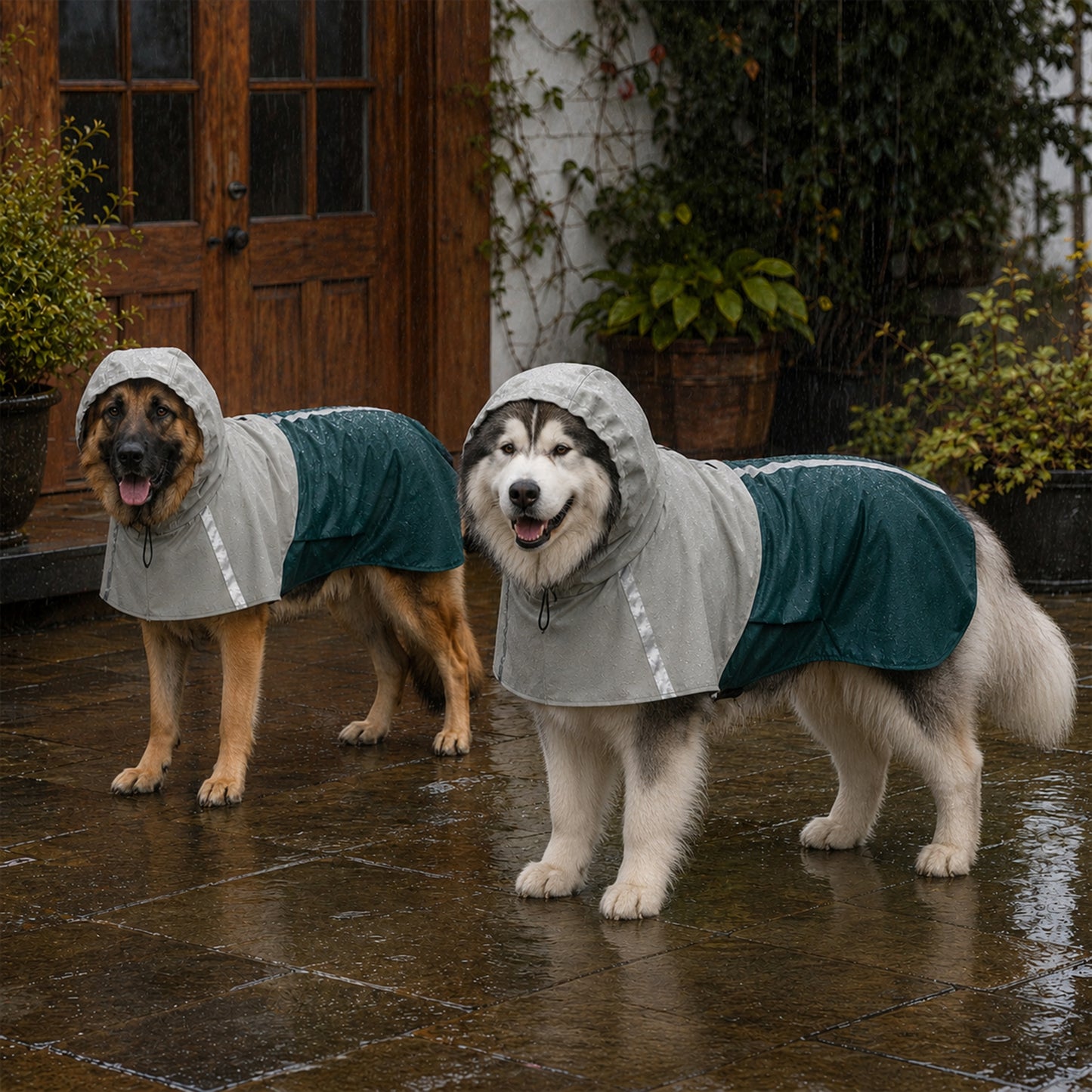 Dog Raincoat with Hood, Dog Rain Jacket, for Extra Large Dogs, XL
