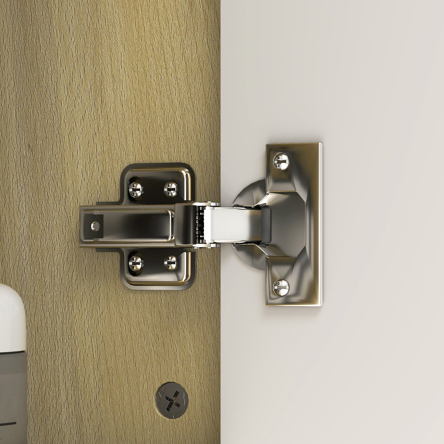 Bathroom Wall Cabinet with Mirror and Open Storage Shelves Natural