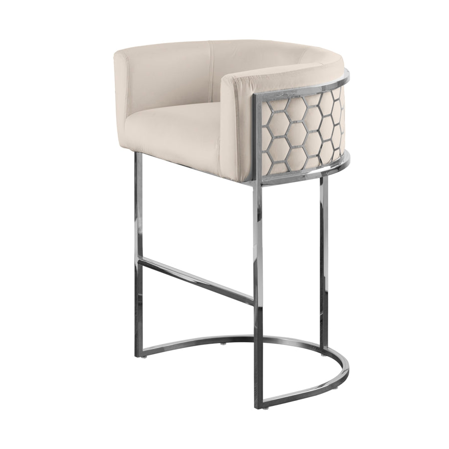 Alveare Counter Stool Silver - Chalk