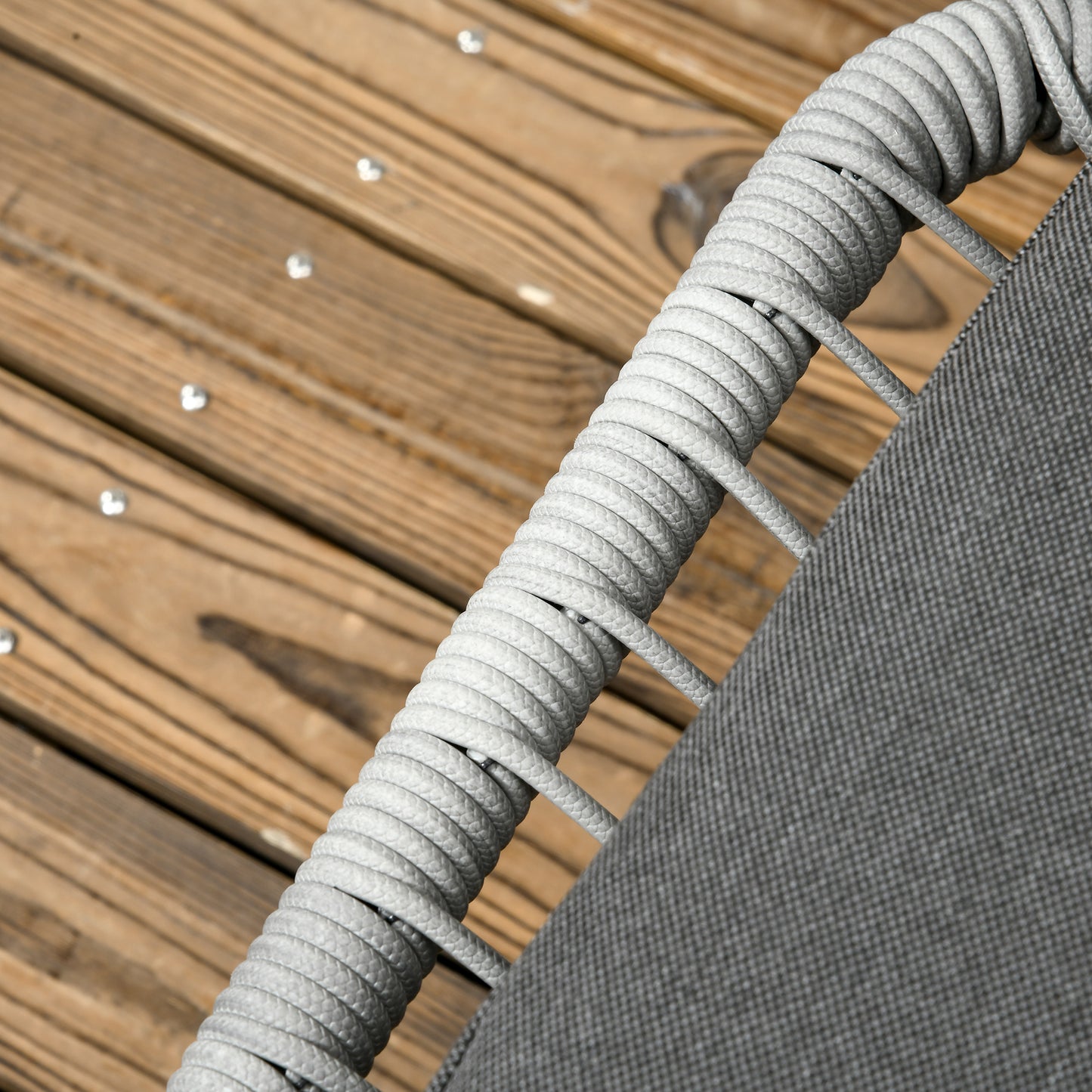 5 Piece Rattan Garden Furniture Set with Sofa, Coffee Table, Grey