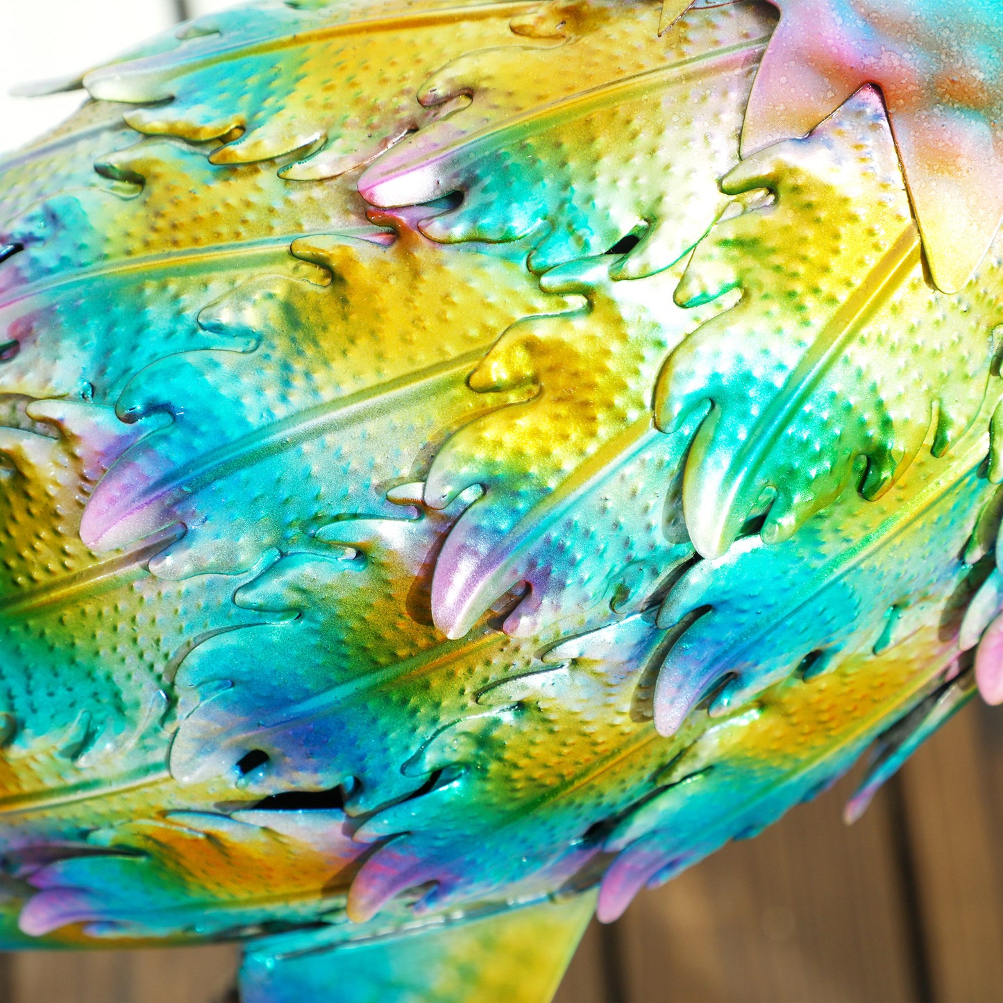 Peacock Garden Statue, Metal Garden Gift with Stakes, Multi-Colour