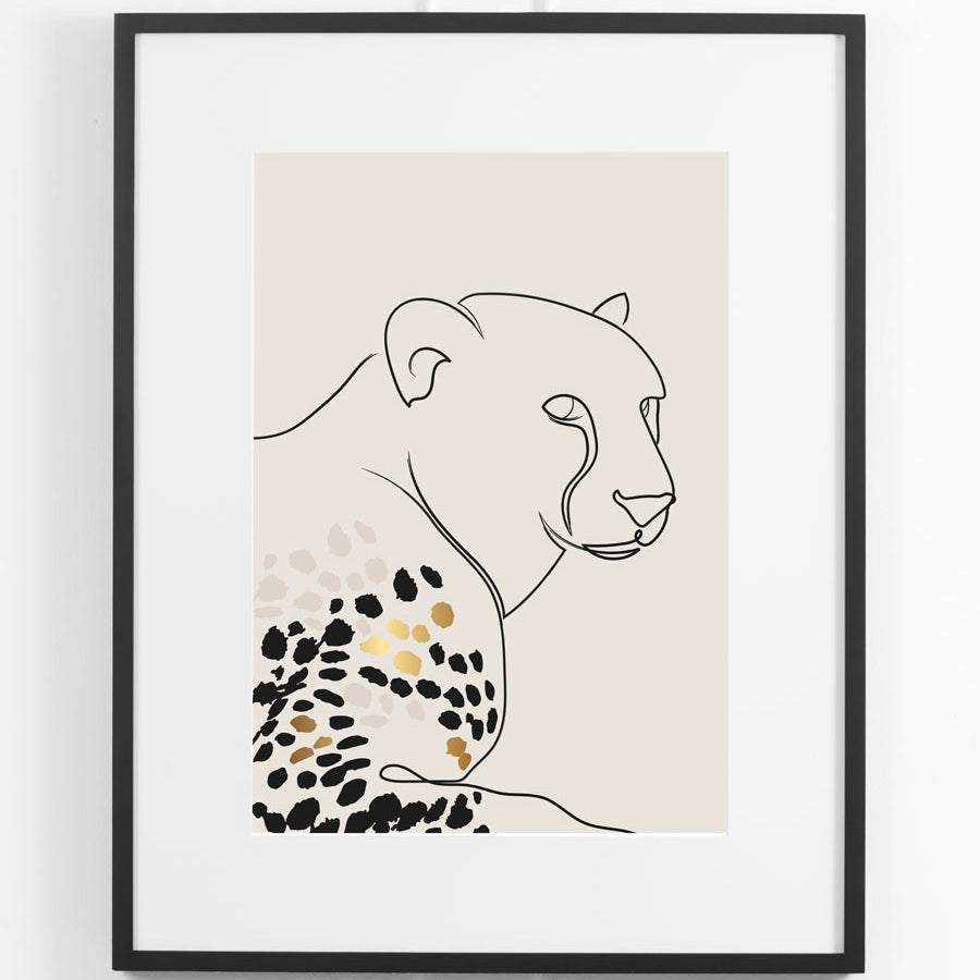 Wild Gold No.1 Wall Art - Black Frame