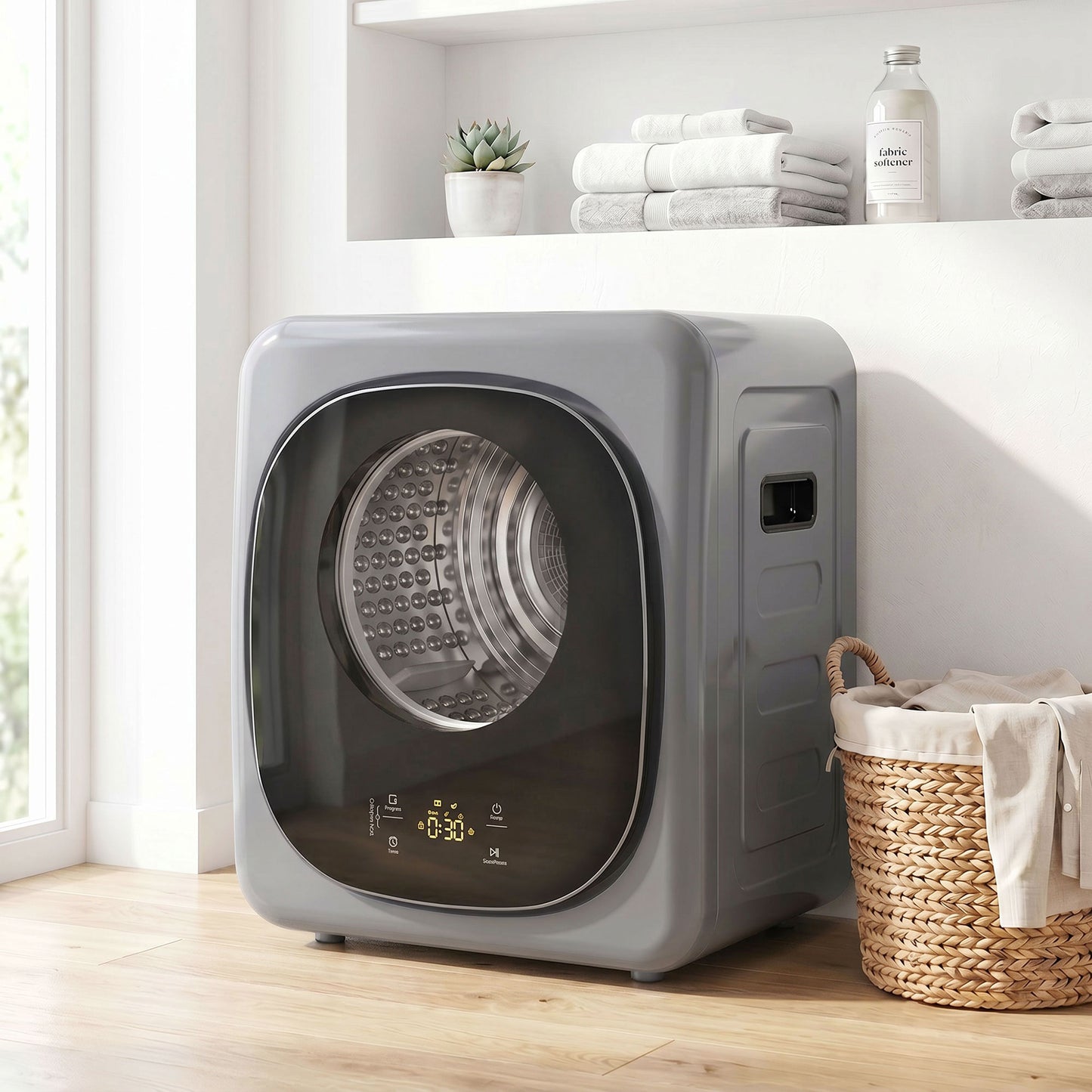 Compact Dryer Machine with 5 Modes, 4kg Small Tumble Dryer, Silver