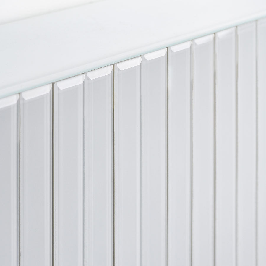 Anastasia White Glass Radiator Cover- Silver