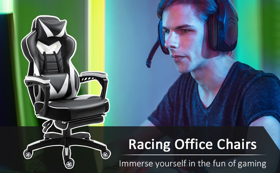 Vinsetto Racing Gaming Chair with Footrest