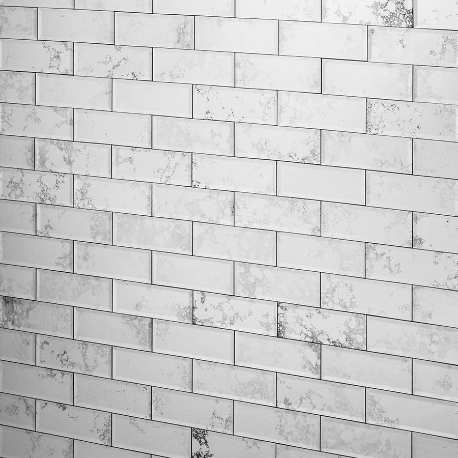 Mirrored Vintage Effect Rectangle Wall Tiles Pack