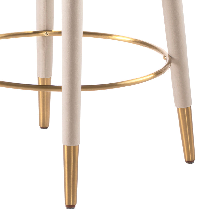 Sophia Counter stool - Chalk - Brass caps