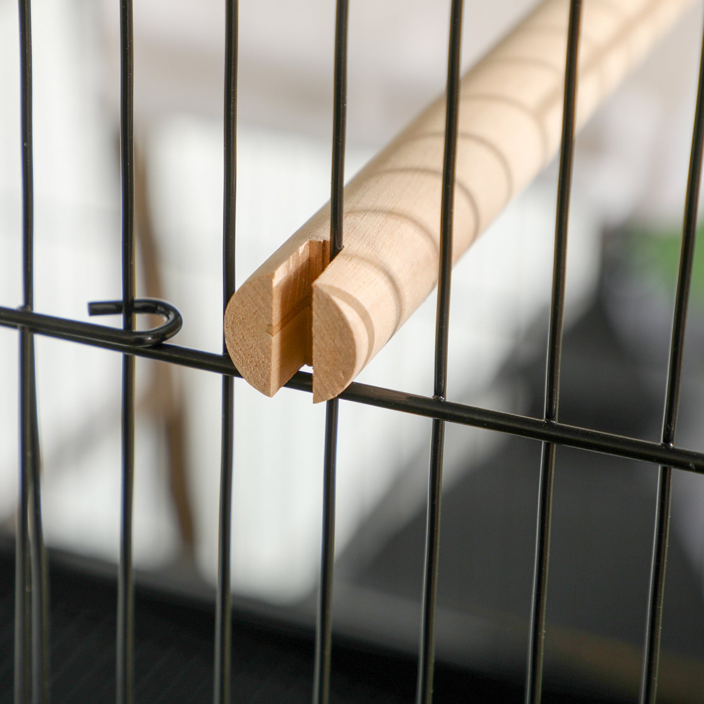 2 In 1 Large Bird Cage Aviary with Wheels, Slide-out Trays Wood Perches