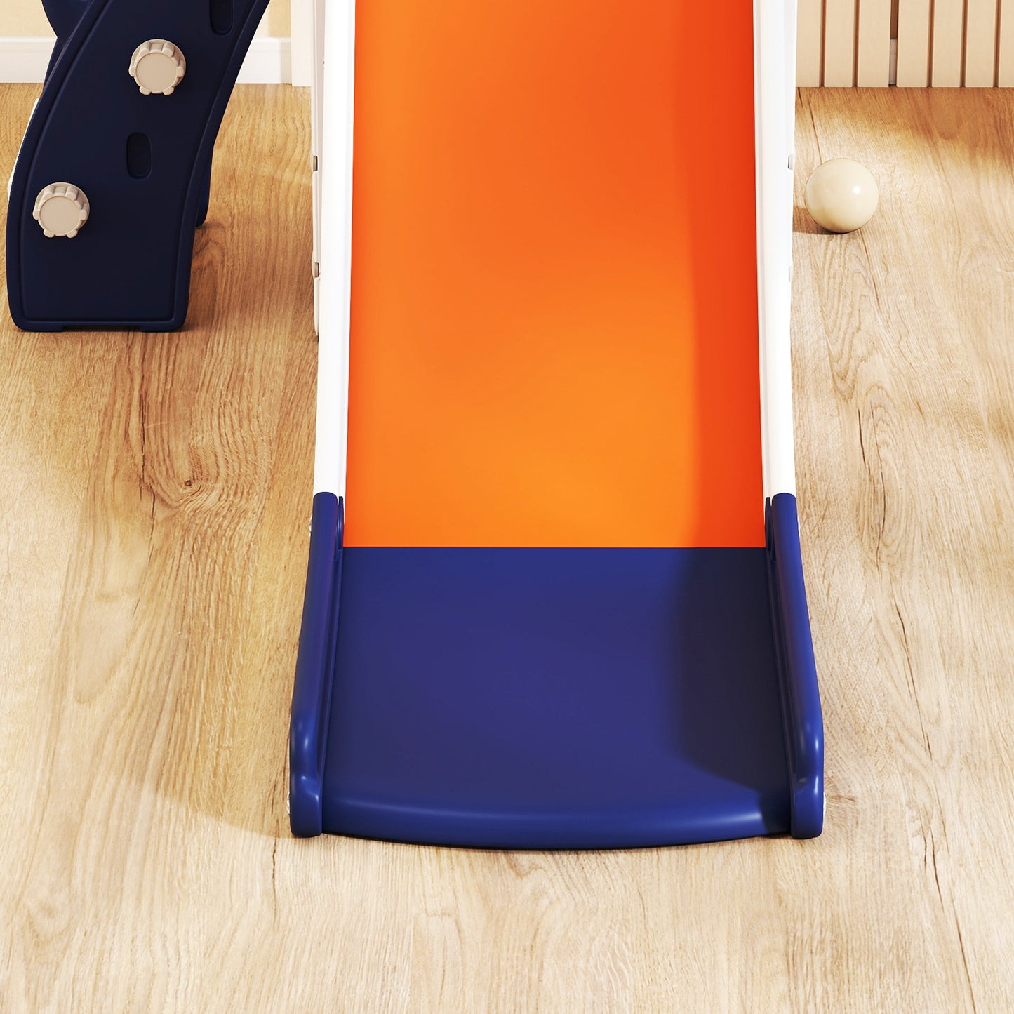 5 in 1 Toddler Slide Set with Basketball Hoop for Age 1-3, Orange