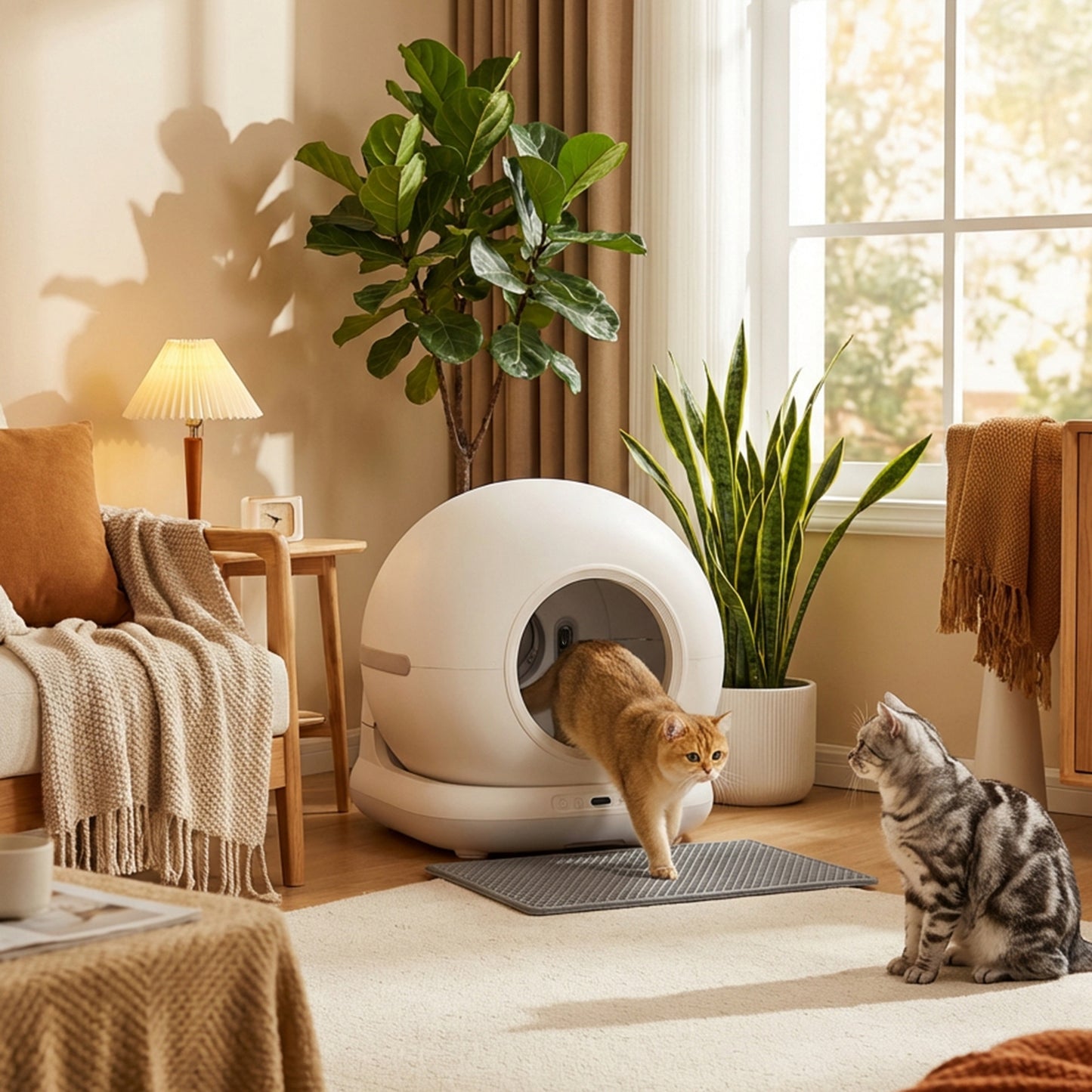 72L Self Cleaning Cat Litter Tray App Control for Multiple Cats