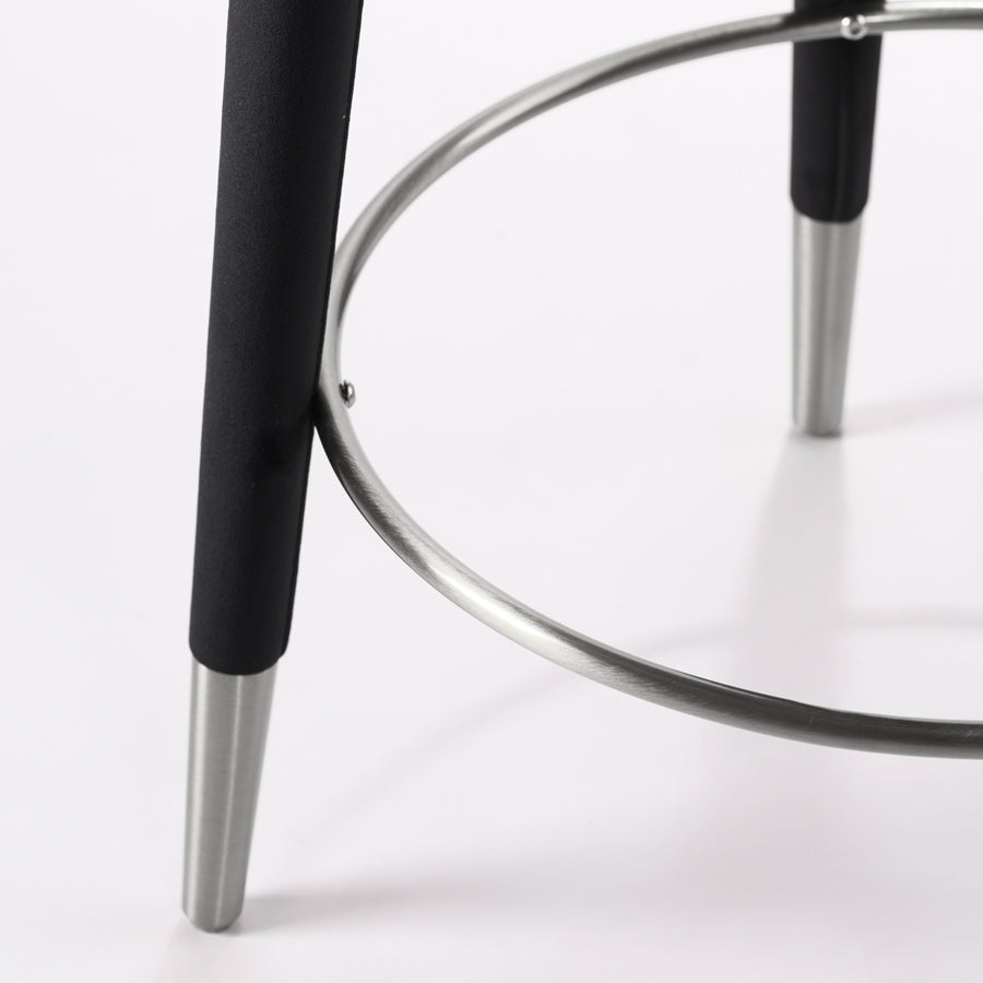 Sophia Counter Stool - Black - Silver Caps
