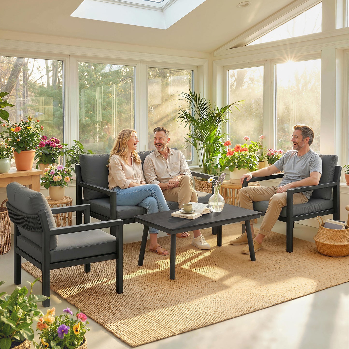 Rattan Garden Furniture Set, Outdoor Furniture Conversation Set