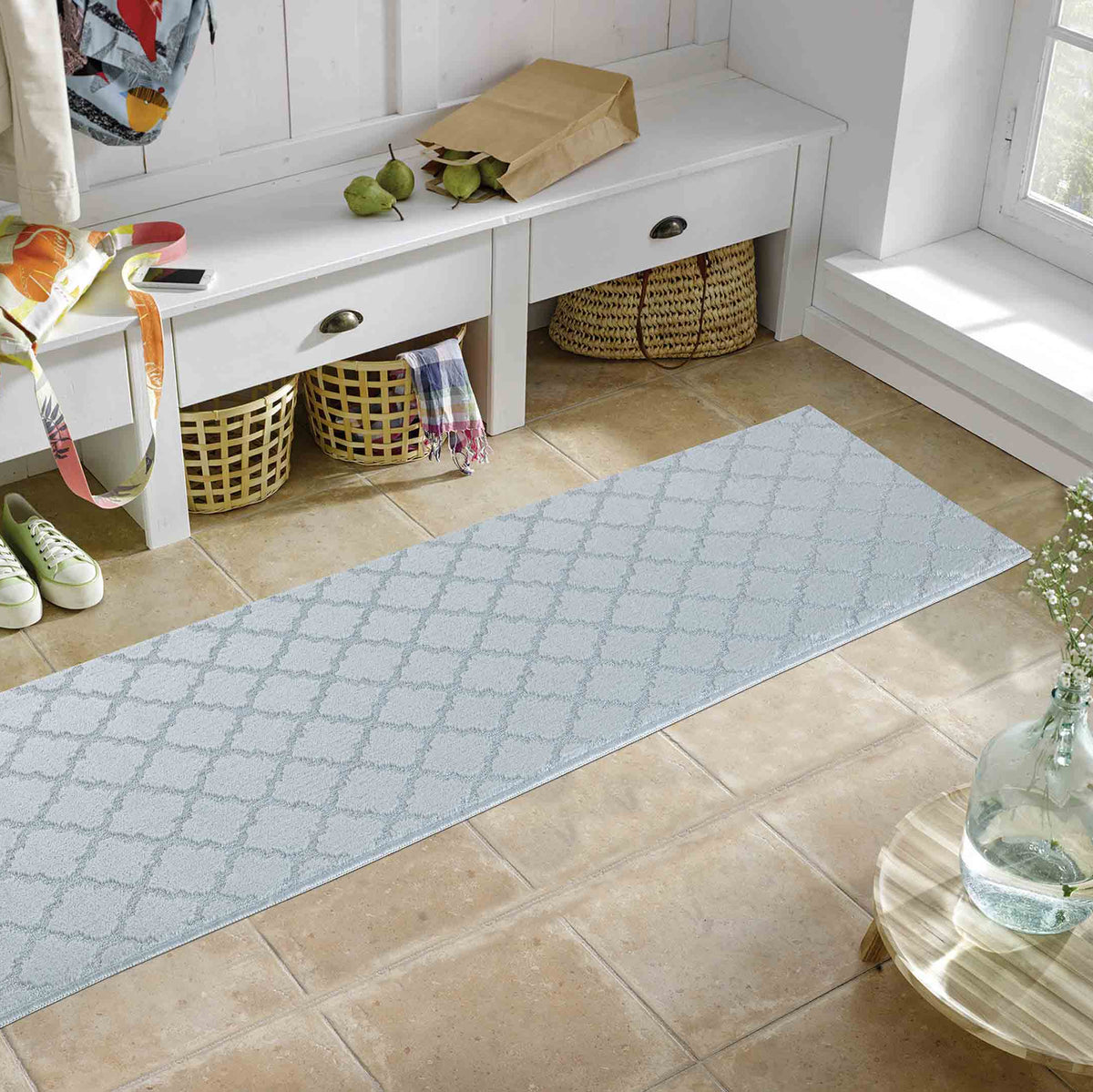 Ivy Anti-Slip Trellis Design Doormat – Machine Washable for Easy Care - 5 Colours Available