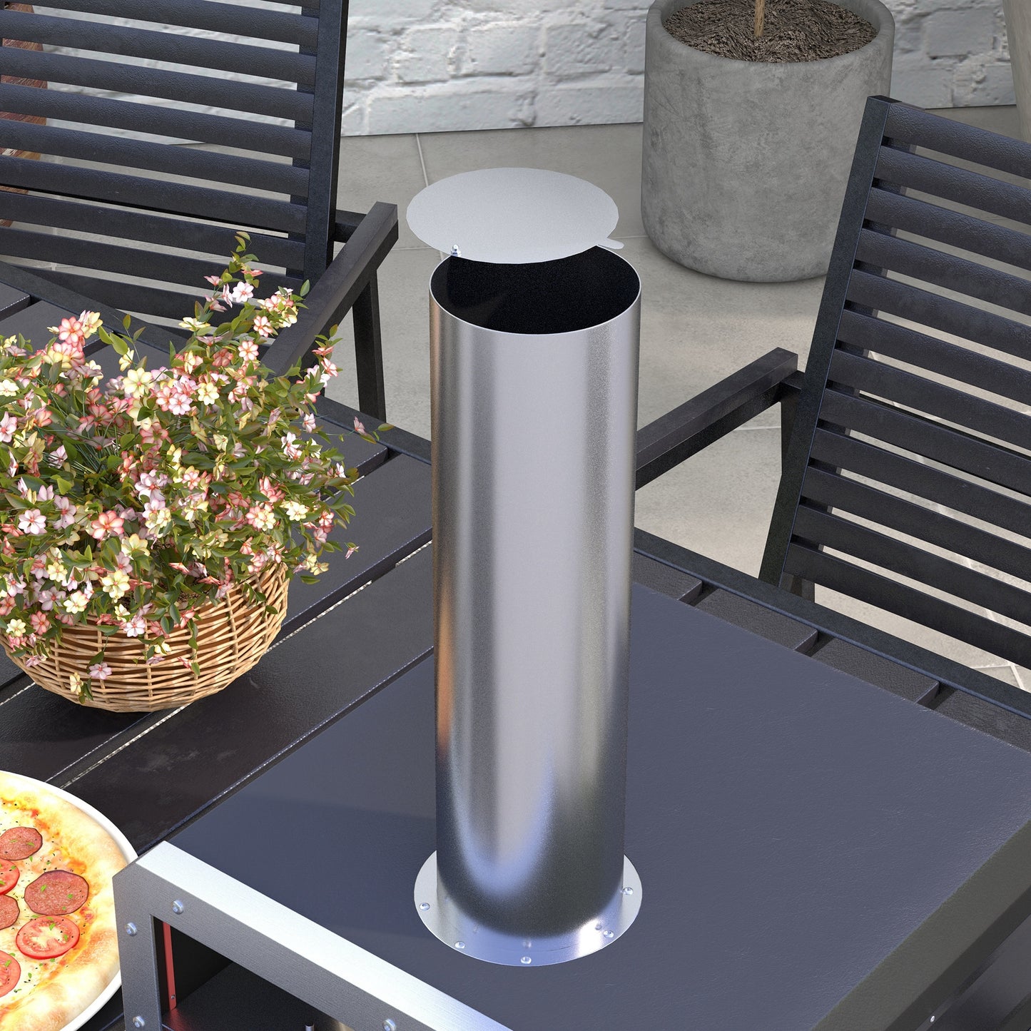 Warehouse Clearance Sale - Portable Wood Pellet Pizza Oven with 12" / 30cm Rotating Pizza Stone, Peel and Cover, Wood Fired Pizza Maker with Thermometer