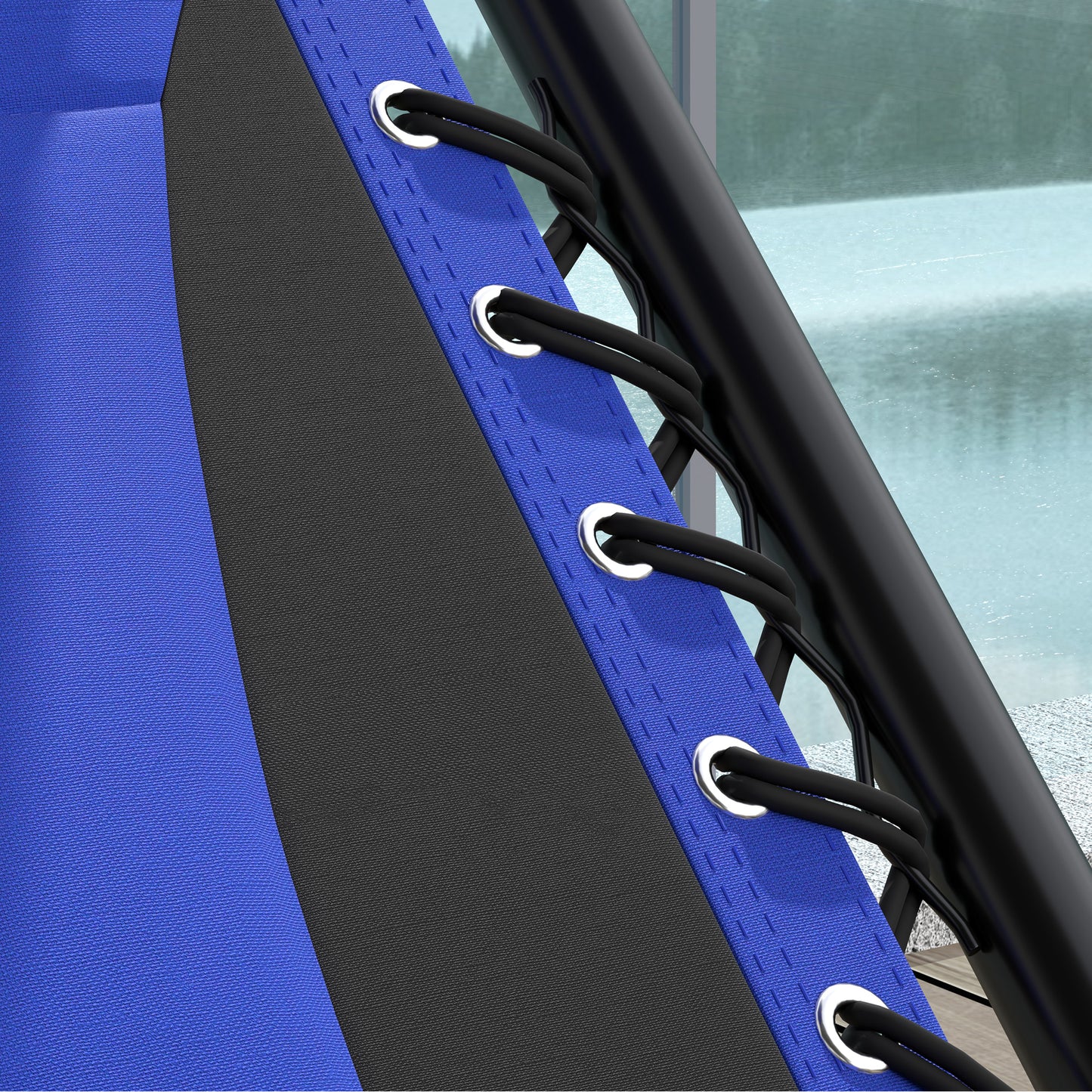 2 Pcs Zero Gravity Lounger Chair, Folding Reclining Chair, Blue