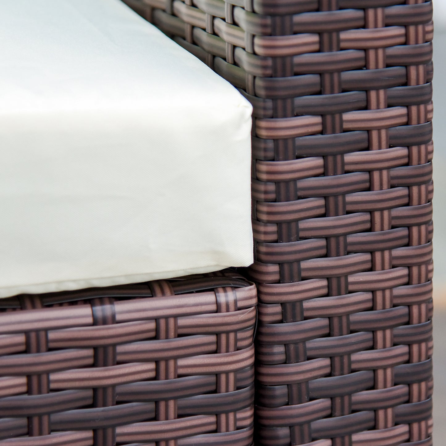 6 Pieces Rattan Furniture Set Garden Sofa Conservatory Wicker Brown