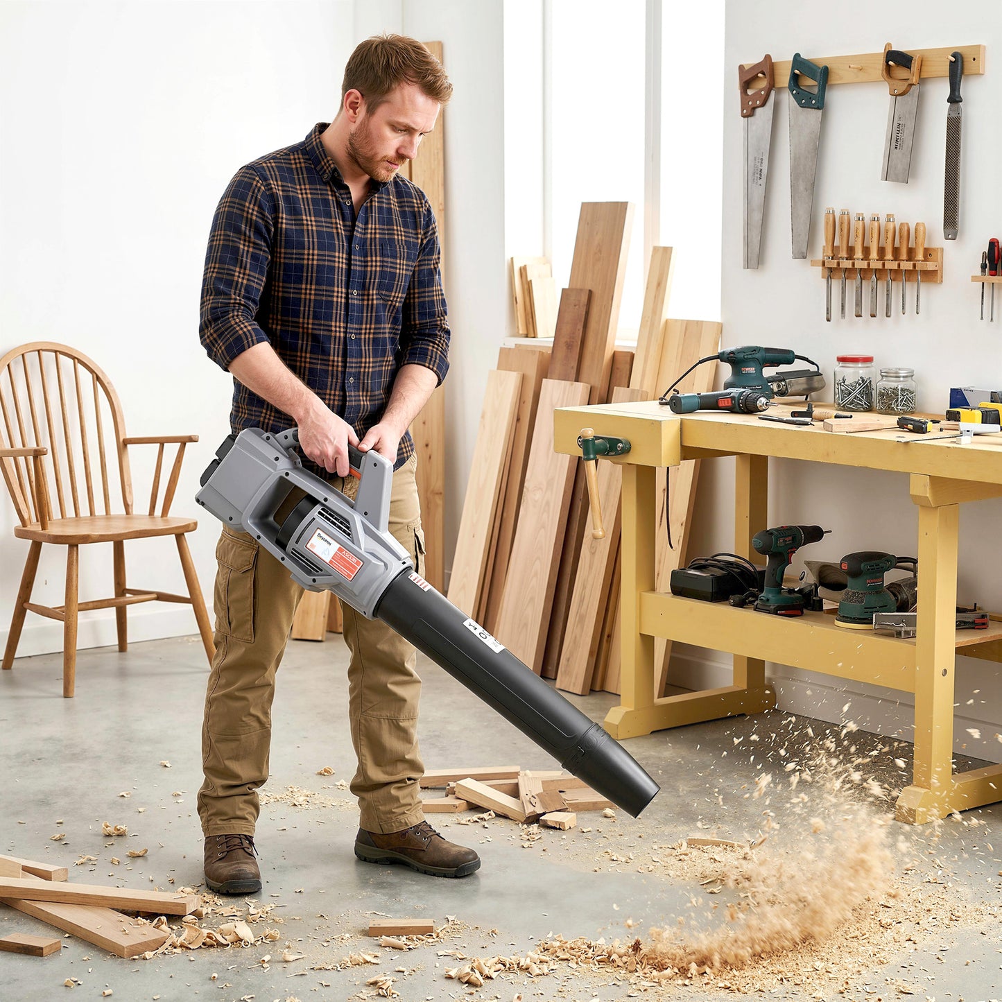 36V Leaf Blower Cordless with 2 x 4000mAh Batteries & Charger