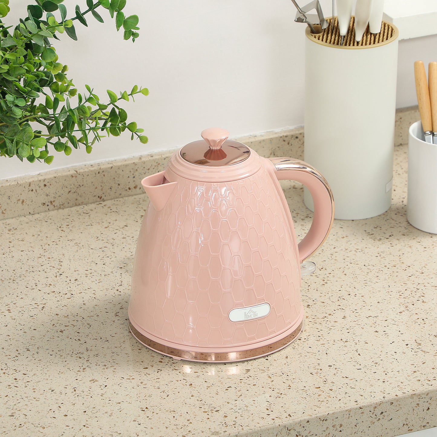 Electric Kettle, Fast Boil, 1.7L, 3kW, Auto Shut-off, Light Pink