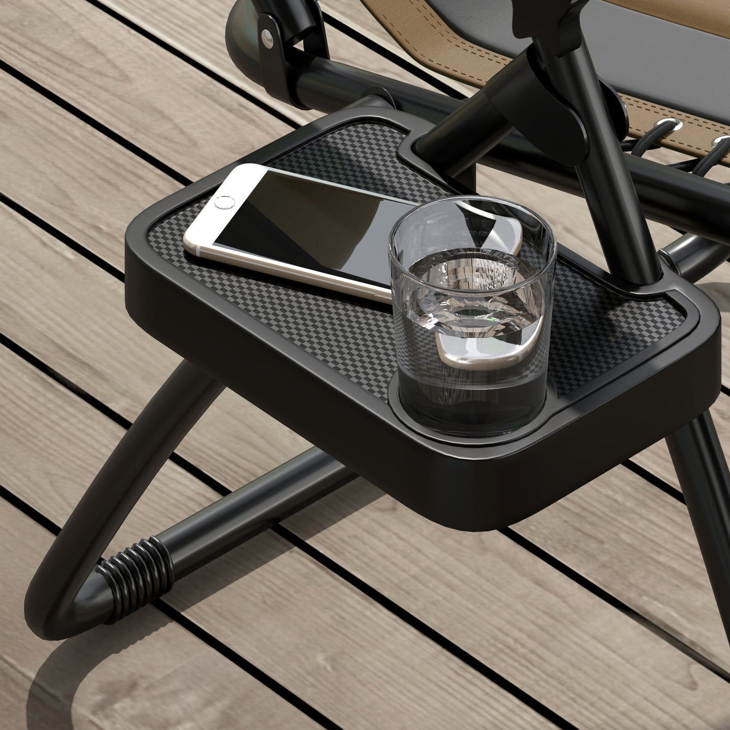 2 Pcs Zero Gravity Lounger Folding Recliner Chair w/ Cup Holder