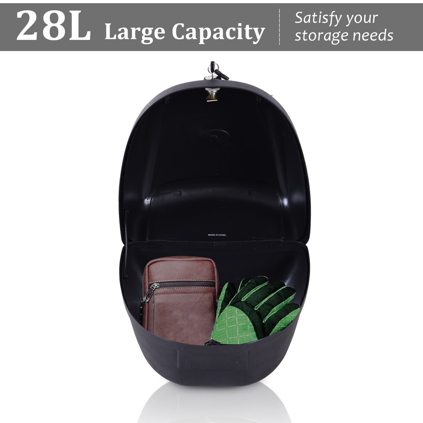 28L Motorcycle Tail box Helmet Top Case Storage Trunk Carrier Mount Rack