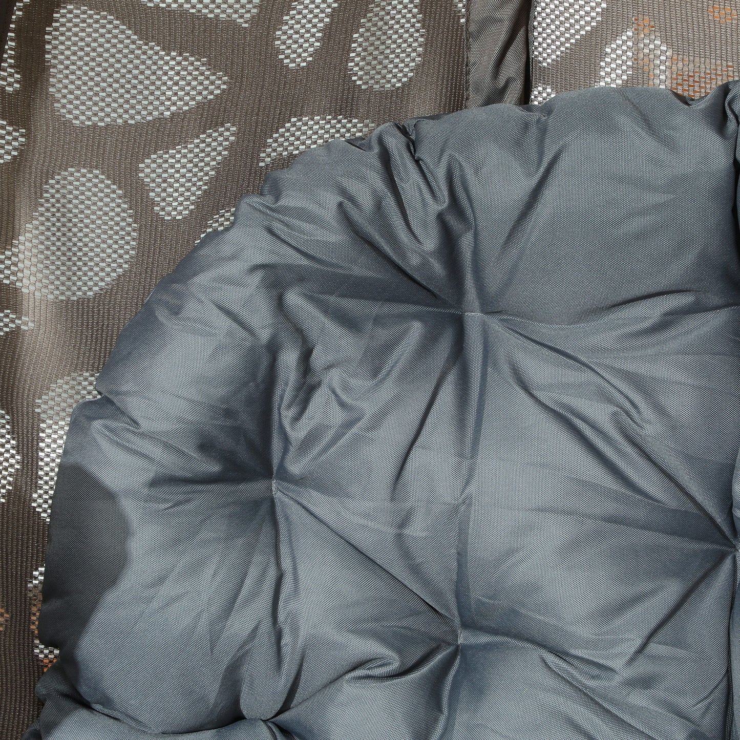 Foldable Egg Chair with Cushions, Indoor Outdoor Swivel Lounger, Grey