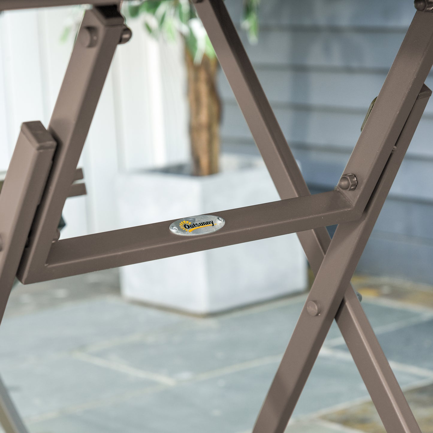 3 PCS Foldable Garden Bistro Set Folding Table And Chairs Set, Grey