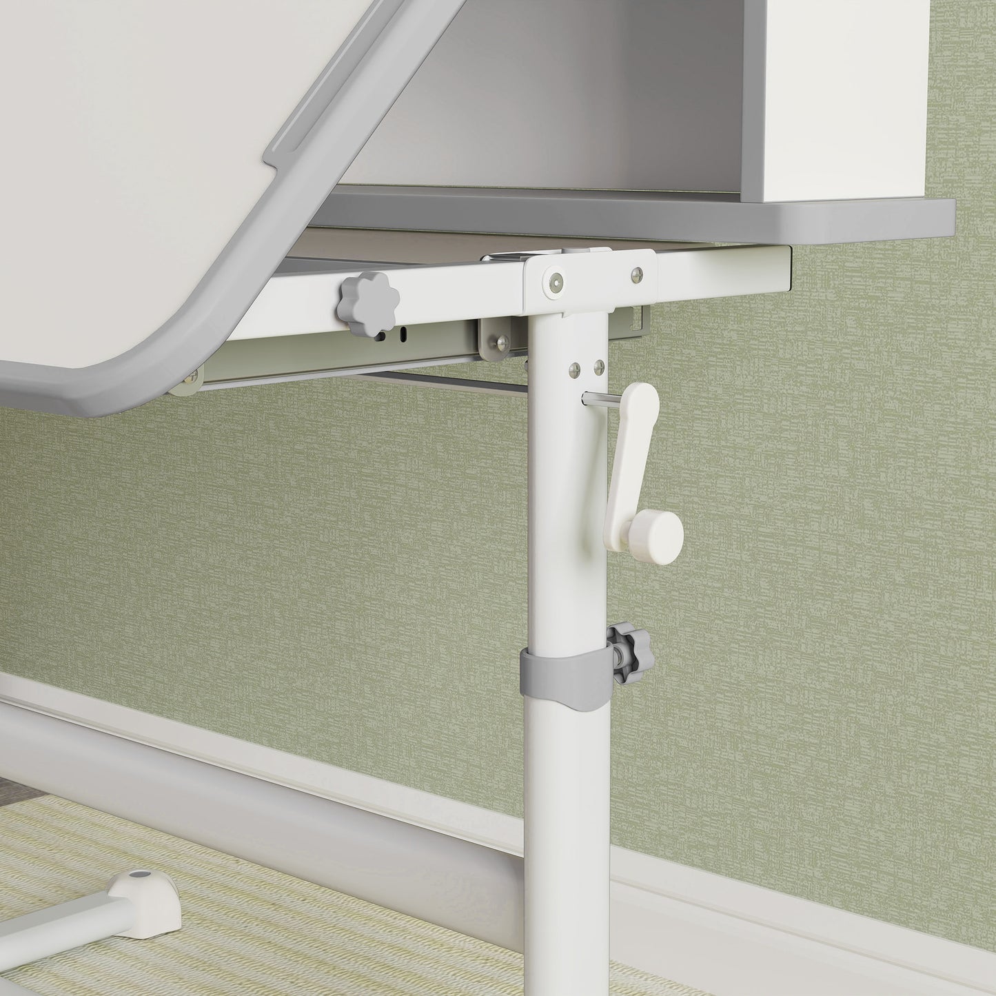 Kids Desk and Chair Set w/ Tiltable Desktop Reading Rack - Grey