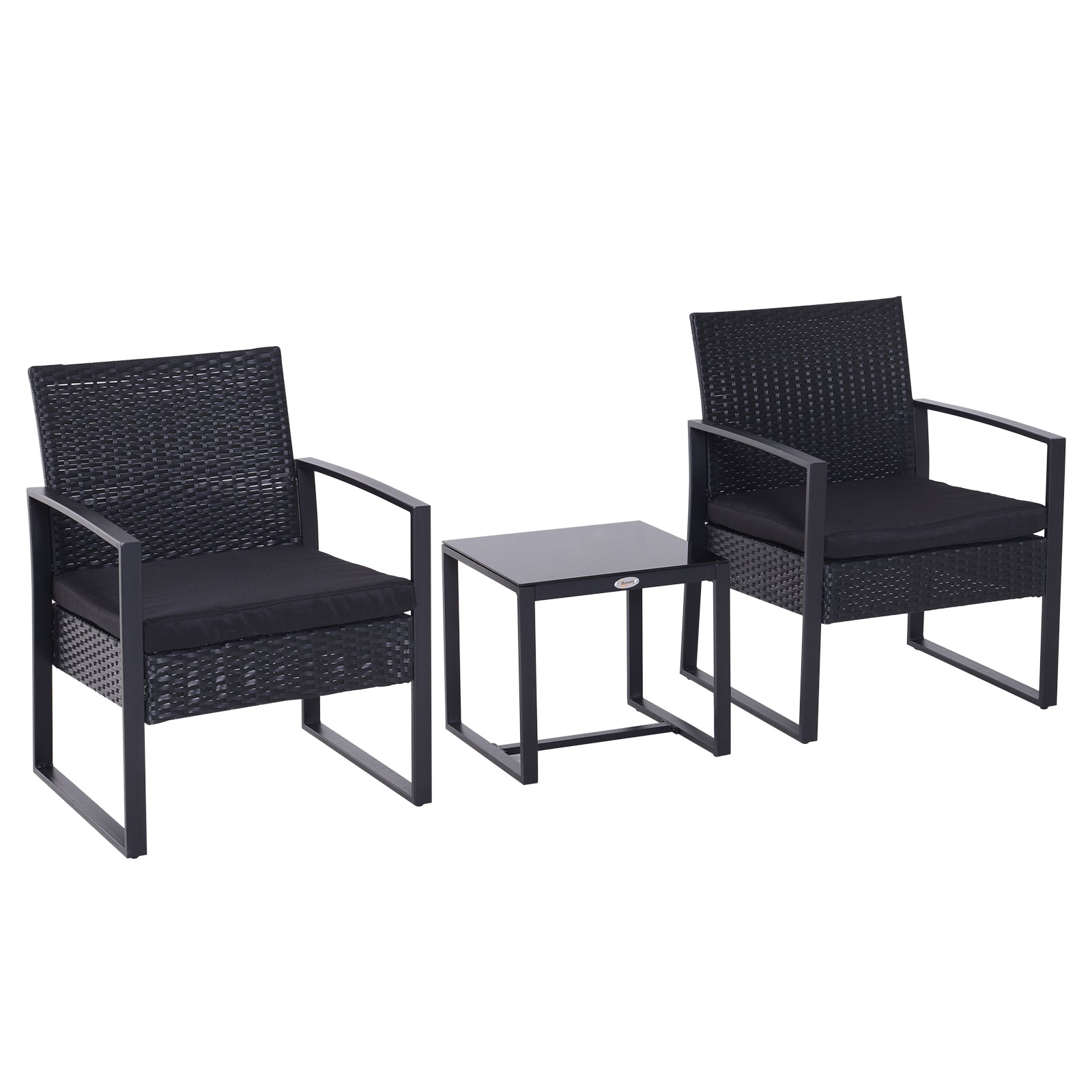 Rattan Garden Furniture 2 Seater PE Rattan Wicker Patio Bistro Set Wea ...