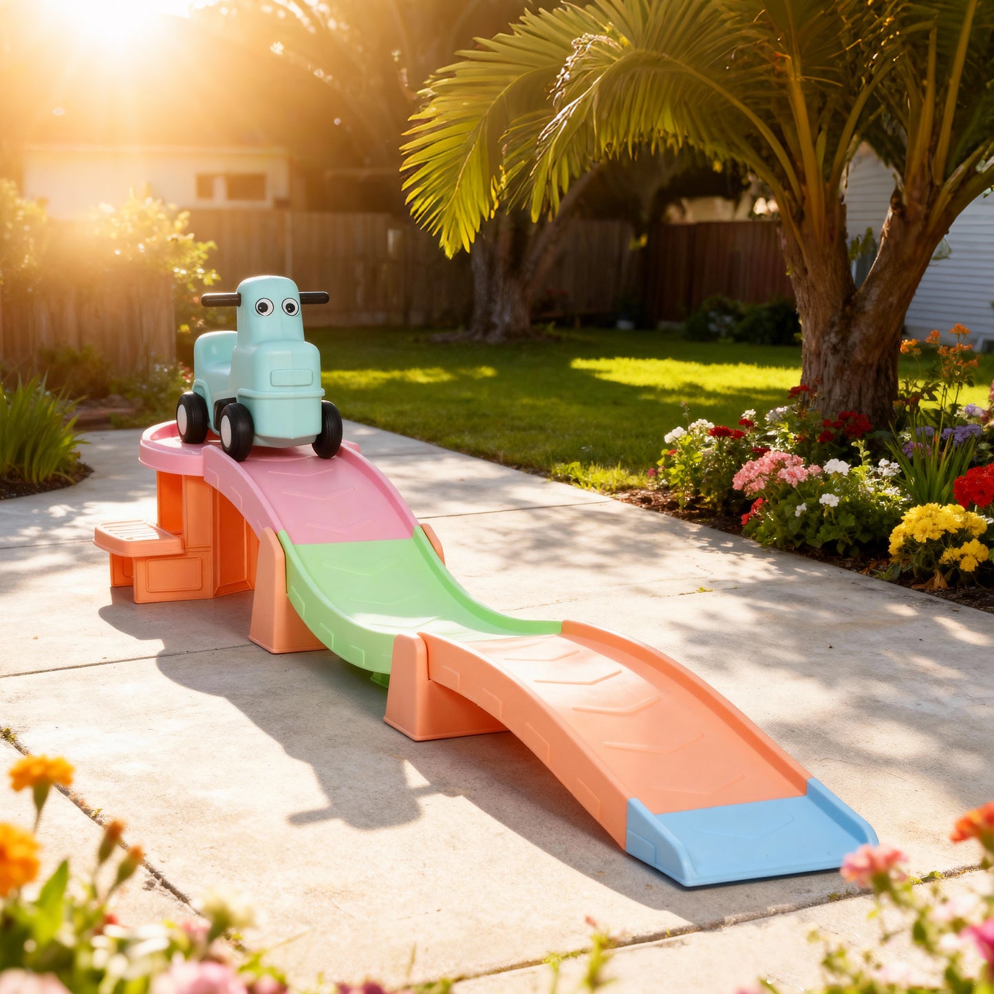 3(m) 4 Pieces Up and Down Kids Rollercoaster, for 2-5 Years, Orange