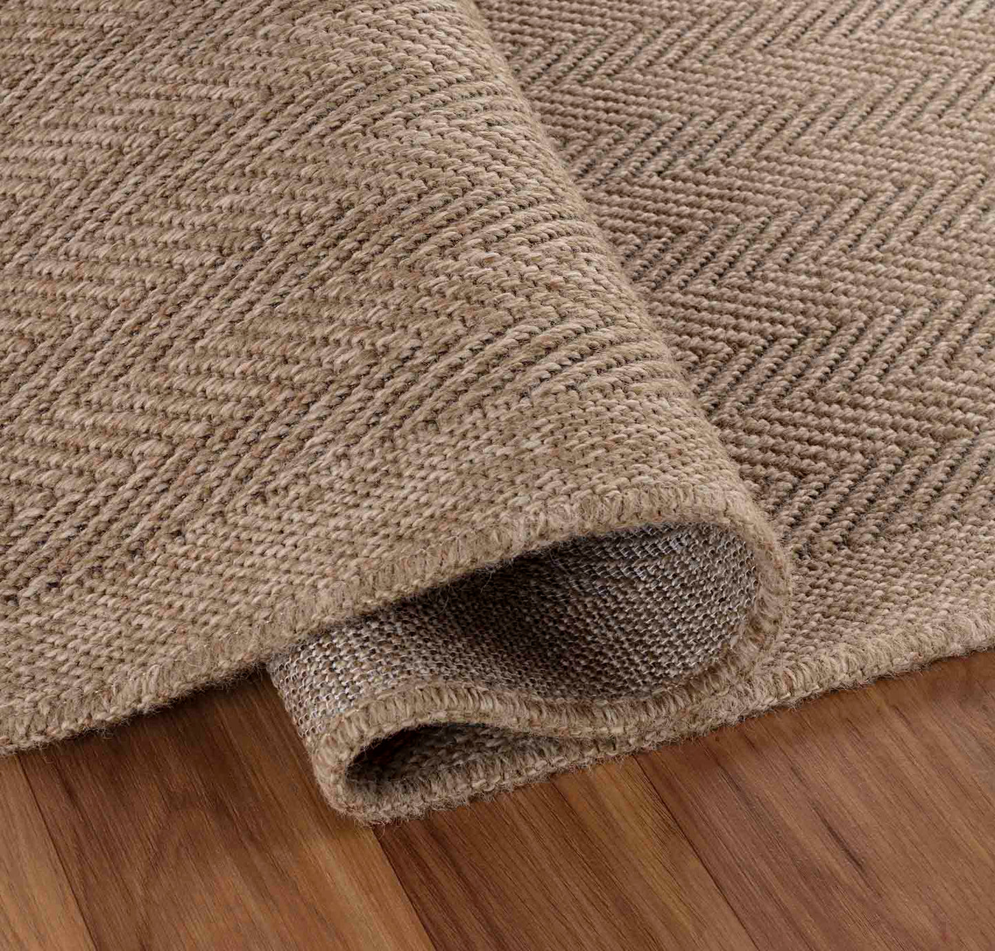 Harper Modern Herringbone Design Outdoor-Indoor Rugs Jute