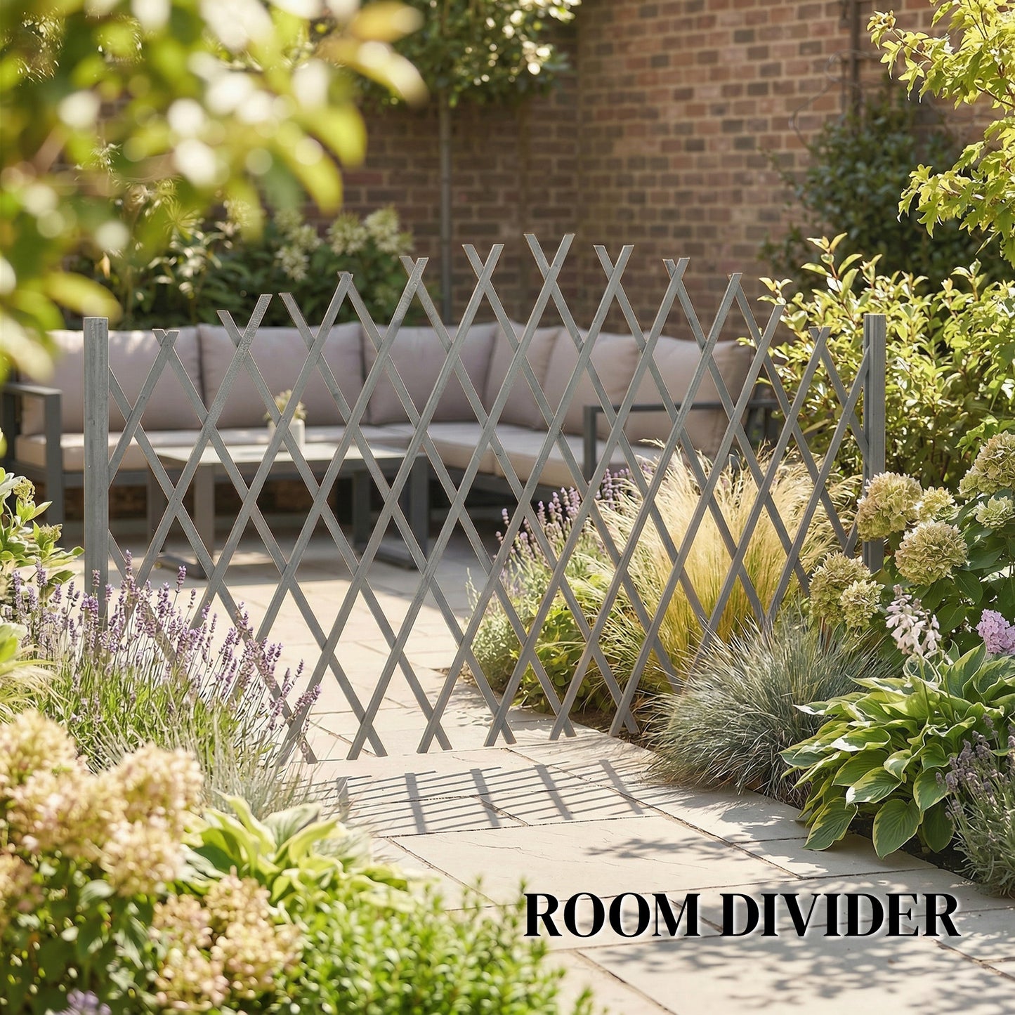 Wooden Expanding Fence Panels, 180 x 30 x 103cm, Dark Grey