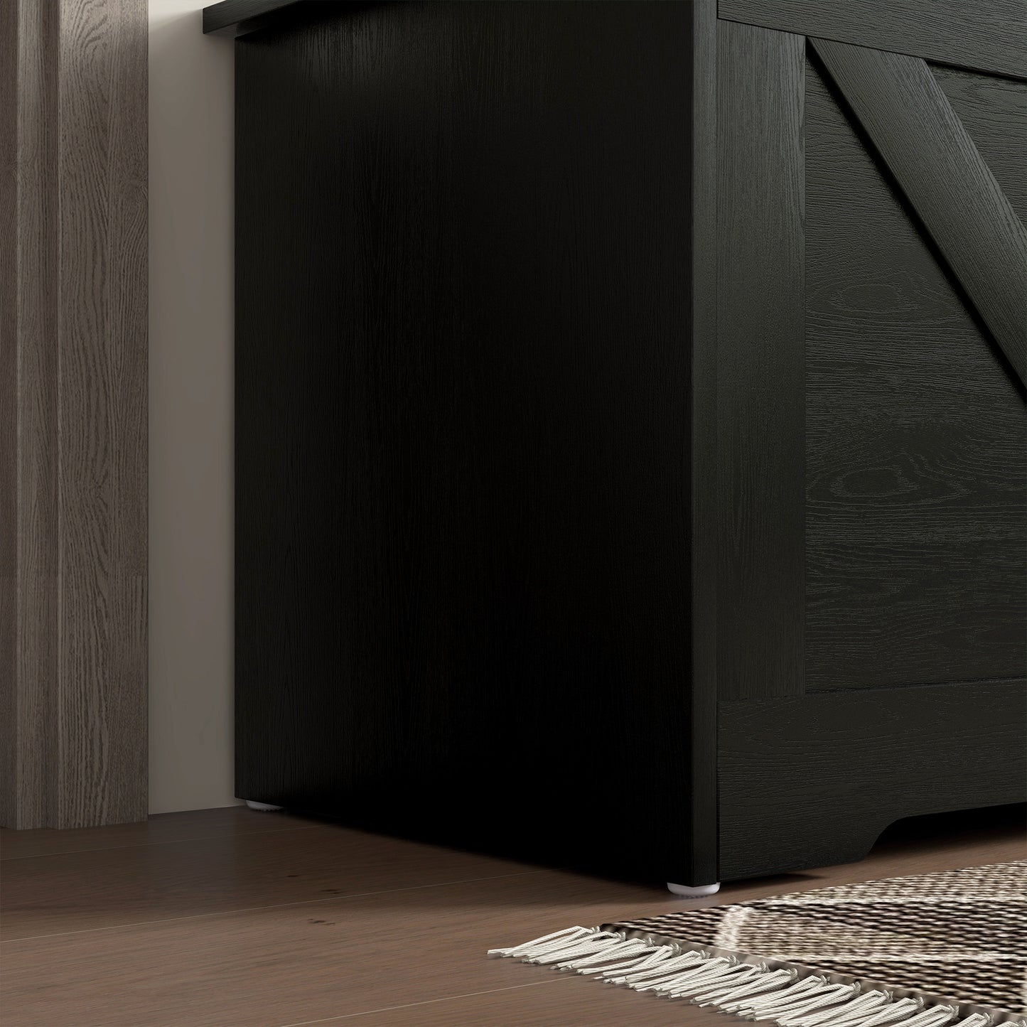 Storage Trunk for Living Room, with Safety Hinges, 80cm, Black