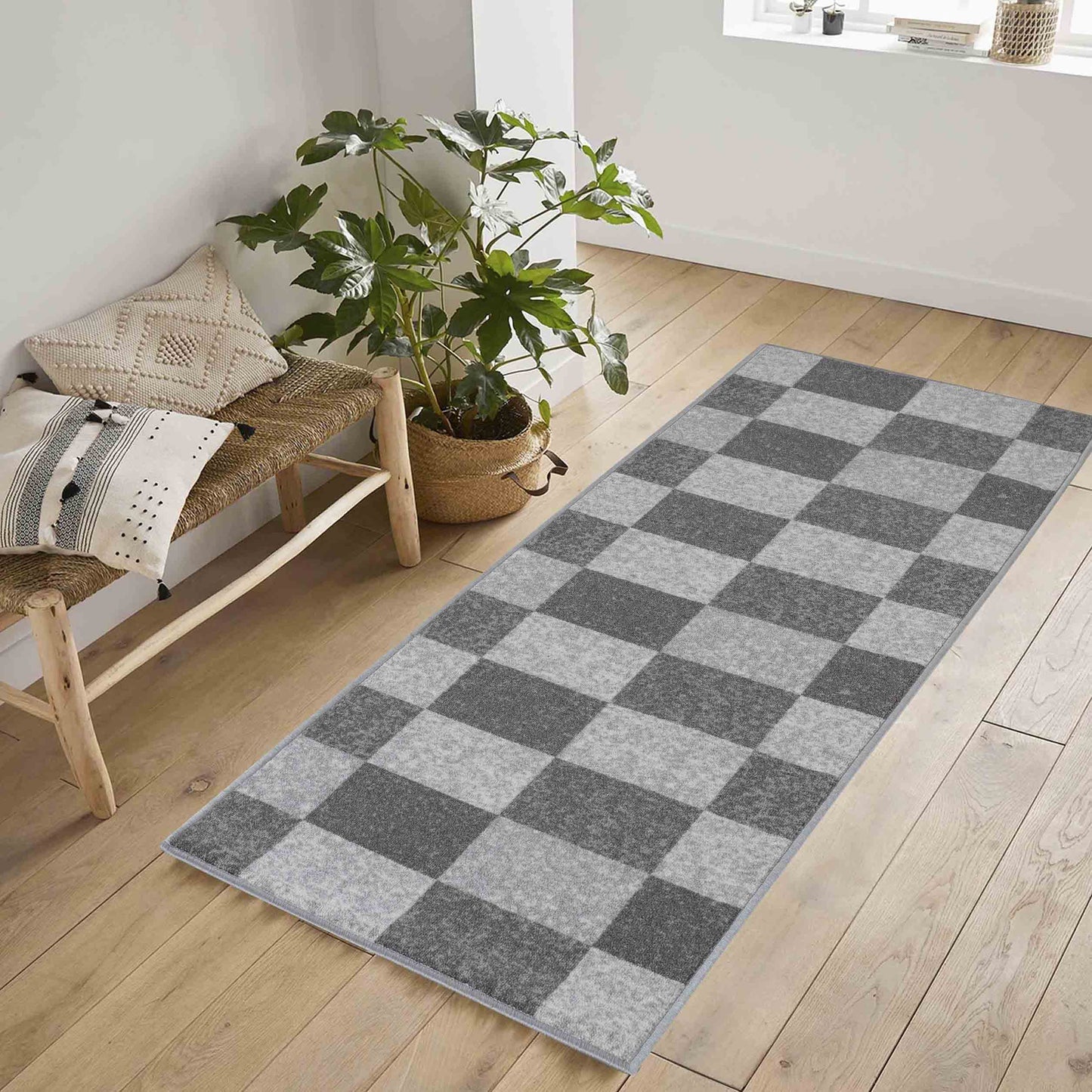 Havana Anti-Slip Squared Design Doormat – Machine Washable for Easy Care
