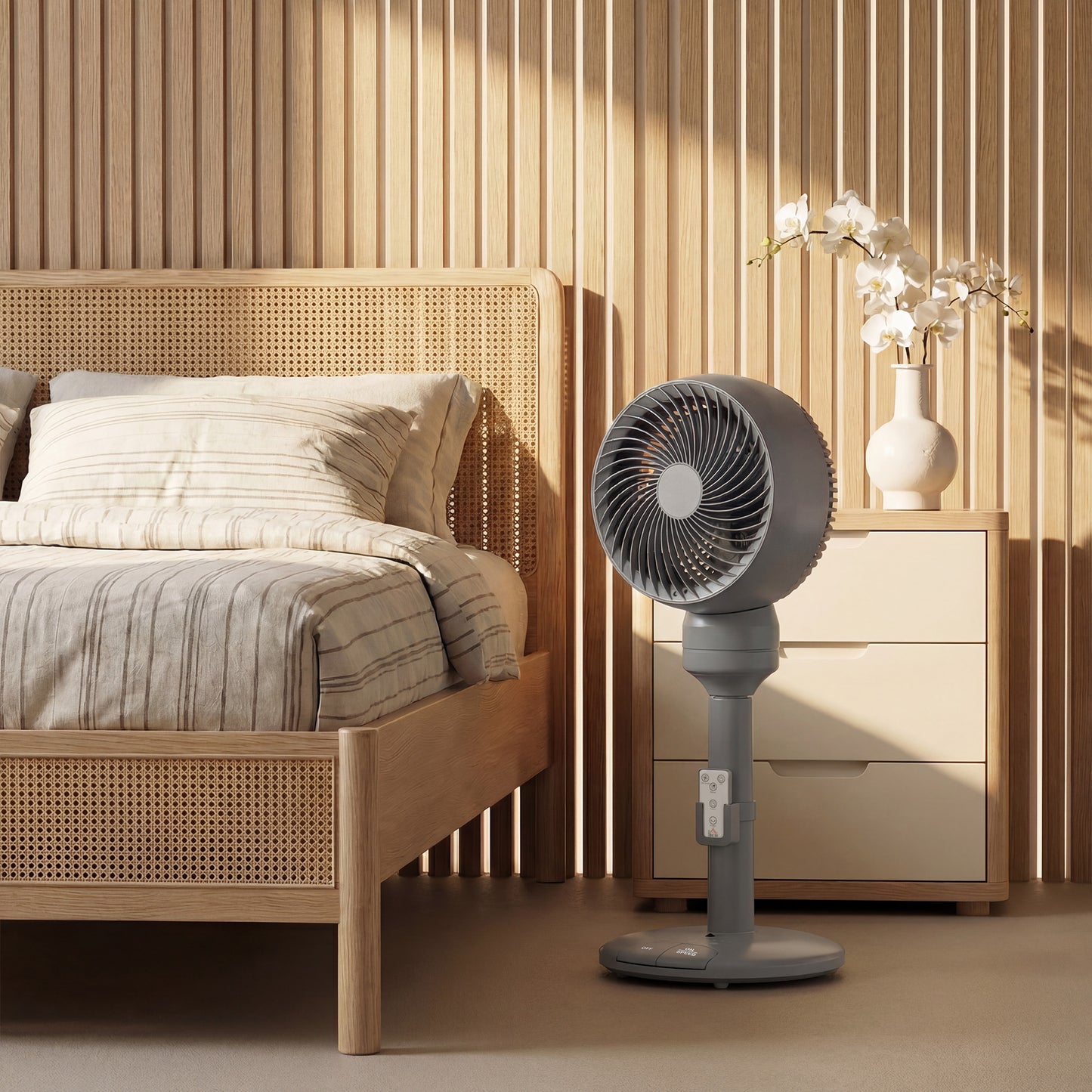 9" Pedestal Cooling Fan with Adjustable Speed and Mode, Grey