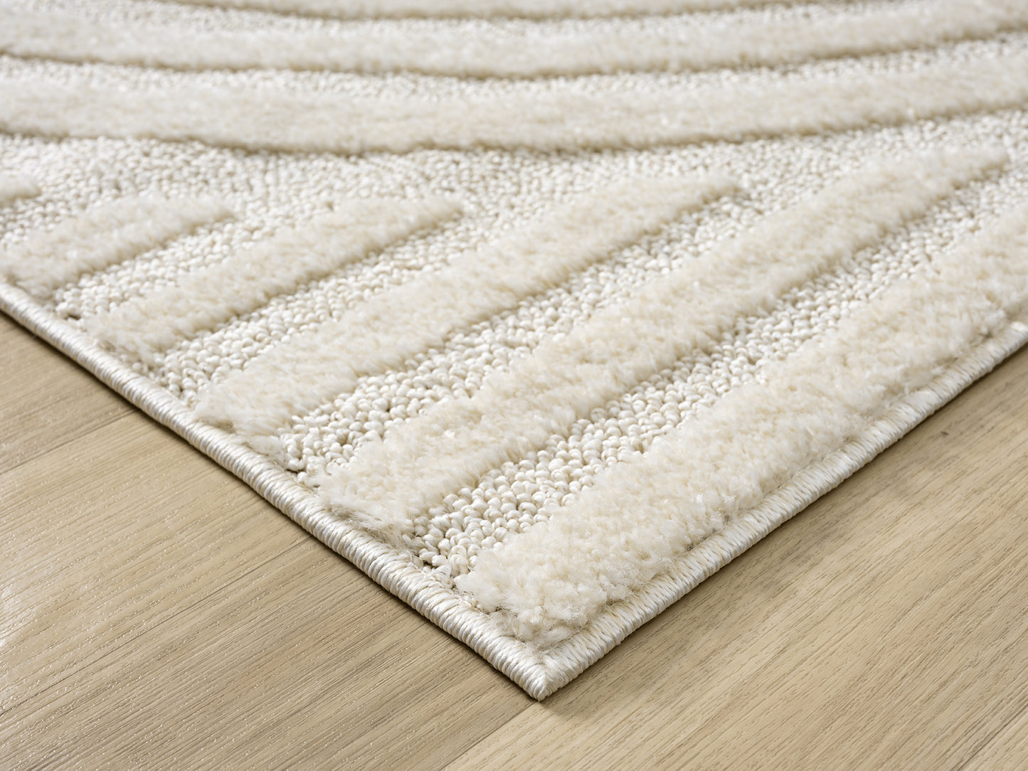 Isabella Living Room Area Rugs - Embossed Mazia Arch Lines Design