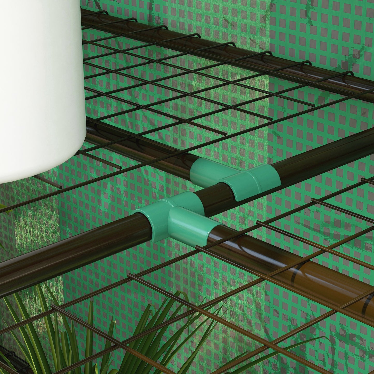 Mini Green House with 3 Tier Shelves, 151H x 143W x 46Dcm, Green